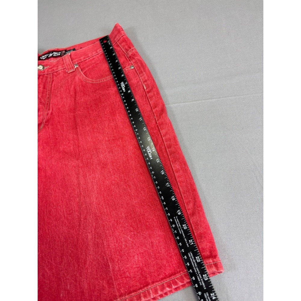 Y2K Vintage Beverly Hills‎ Polo Red Denim Shorts Men's Size 38 Cotton Blokecore - Picture 5 of 6